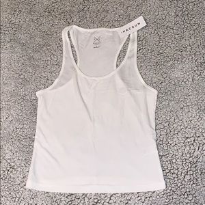Basic white razor back ribbed tank top by PacSun
